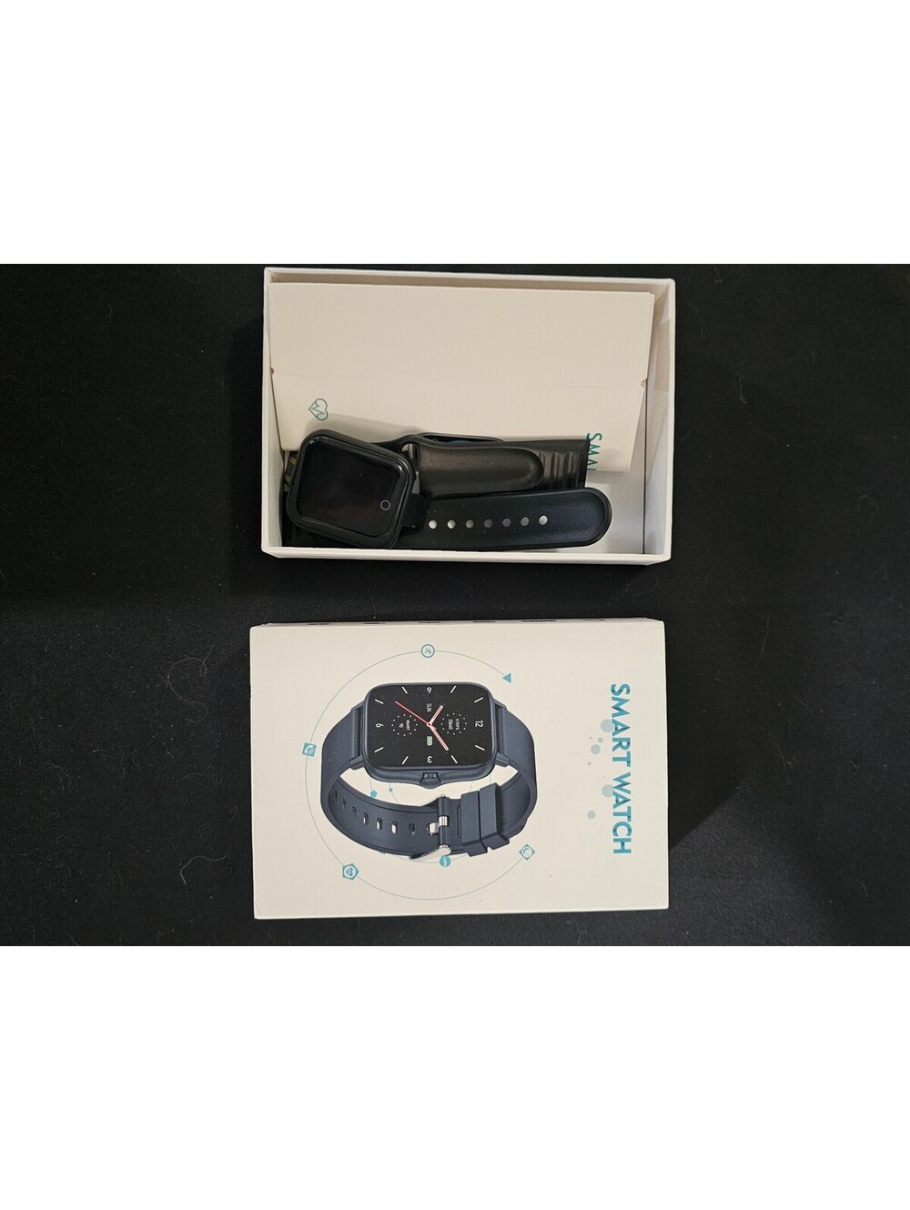 Generic Black Smart Watch with Silicone Band